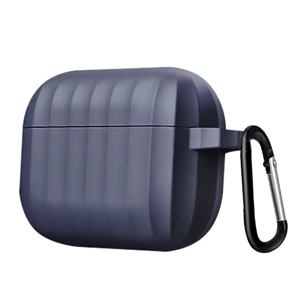 Protective Case Airpods 4 Rubber Case with Keychain | Blue Protective Case Airpods 4 Rubber Case with Keychain | Blue